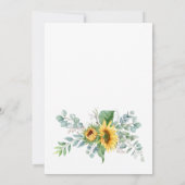 Invitation Tournesol Eucalyptus Russe (Dos)