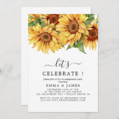 Invitation Tournesol Eucalyptus Rustique (Devant / Derrière)