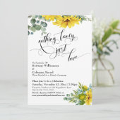 Invitation Tournesol Eucalyptus Typographie Élégante Réceptio (Debout devant)