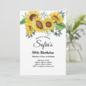 Invitation tournesol, fête d'anniversaire florale (Debout devant)