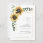 Invitation Tournesol floral 50e anniversaire (Devant)