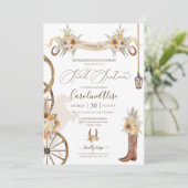 Invitation Tournesol Floral Boho Rustique Sweet sixteen occid (Debout devant)