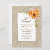 Invitation Tournesol Floral Burlap (Devant)