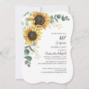 Invitation Tournesol floral Eucalyptus floral 40e anniversair