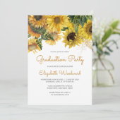 Invitation Tournesol Floral Graduation Party (Debout devant)