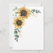 Invitation Tournesol Floral Greenery 50e anniversaire (Dos)