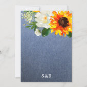 Invitation Tournesol Floral & Jean Changer la Date 2 (Dos)