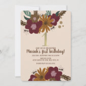 Invitation Tournesol Floral Vintage Abeille Premier Anniversa (Devant)