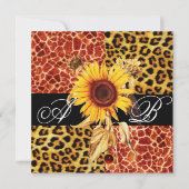 INVITATION TOURNESOL, FOURRURE DE LEOPARD ET DE GIRAFFE, MONO (Devant)