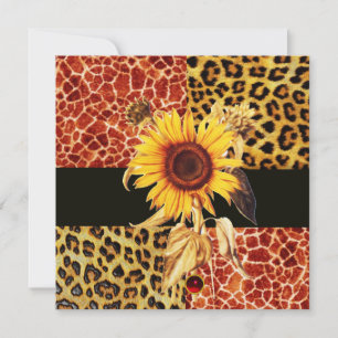 INVITATION TOURNESOL, FOURRURE DE LEOPARD ET DE GIRAFFE , RUB