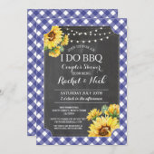 Invitation Tournesol I DO BBQ Couple Shower Gingham (Devant / Derrière)