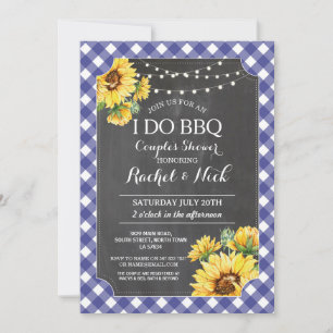Invitation Tournesol I DO BBQ Couple Shower Gingham