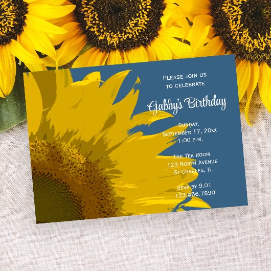 Invitation Tournesol Imprimer fête d'anniversaire