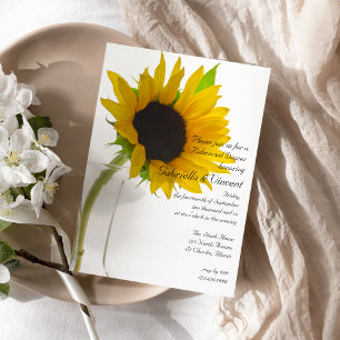 Invitation Tournesol Jaune au dîner de répétition Mariage bla