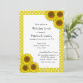 Invitation Tournesol jaune et points de naissance déjeuner d' (Debout devant)