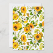 Invitation Tournesol Jaune Floral 50e Anniversaire de Mariage (Dos)