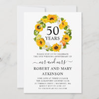 Tournesol Jaune Floral 50e Anniversaire de Mariage