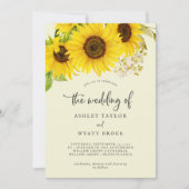 Invitation Tournesol | Jaune Le Mariage de (Devant)
