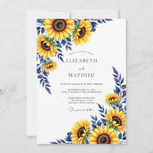Invitation Tournesol Jaune Mariage Fleur Automne