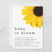 Invitation Tournesol Jaune Rustique Baby Dans Douche Fleurie (Devant)