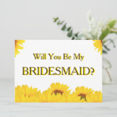 Invitation Tournesol Jaune Serez-Vous Ma Femme D'Accueil (Debout devant)