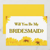 Invitation Tournesol Jaune Serez-Vous Ma Femme D'Accueil (Devant / Derrière)