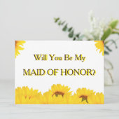 Invitation Tournesol Jaune Serez-Vous Ma MAIN D'HONNEUR (Debout devant)