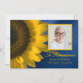 Invitation Tournesol jaune sur l'anniversaire de la mort bleu (Devant)