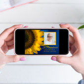 Invitation Tournesol jaune sur l'anniversaire de la mort bleu