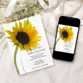 Invitation Tournesol jaune sur le brunch de la Fête des Mères