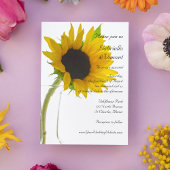 Invitation Tournesol jaune sur Mariage blanc