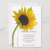 Invitation Tournesol jaune sur mariage blanc Enregistrer la d (Devant)