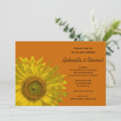 Invitation Tournesol jaune sur Mariage orange (Debout devant)