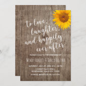 Invitation Tournesol Joyeux Jamais Après Rustique Mariage Boi (Devant / Derrière)