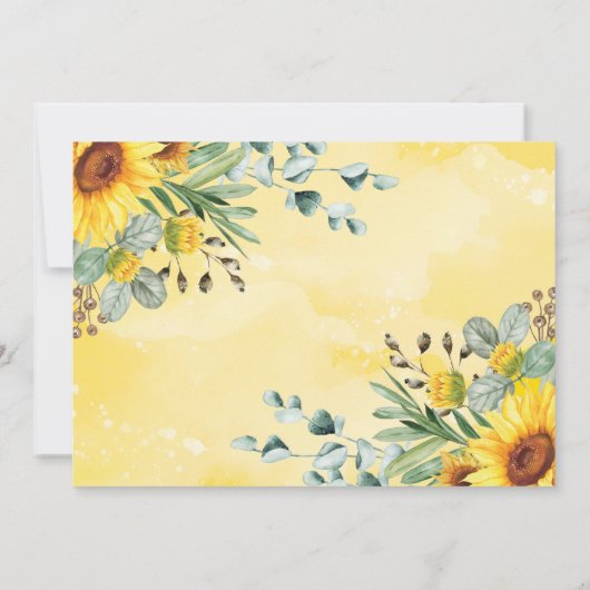 Invitation Tournesol Jungle Animaux sauvages Un Anniversaire  (Dos)