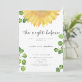 Invitation Tournesol la nuit avant le dîner de répétition (Debout devant)