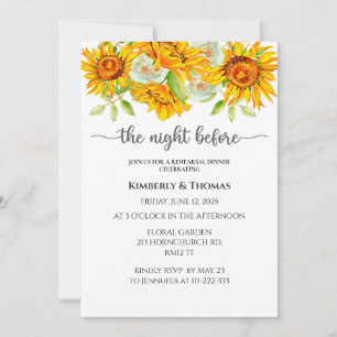 Invitation Tournesol la veille du dîner de répétition