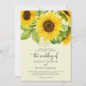 Invitation Tournesol | Mariage avant et arrière jaune (Devant)