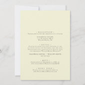 Invitation Tournesol | Mariage avant et arrière jaune (Dos)