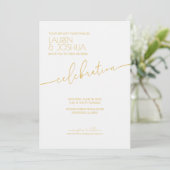 Invitation Tournesol ・ Mariage de script minimaliste moderne (Debout devant)