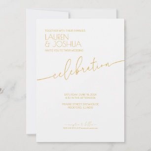 Invitation Tournesol ・ Mariage de script minimaliste moderne