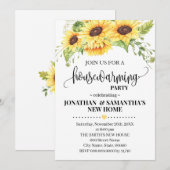 Invitation Tournesol Ménage Floral Pays Boho Chic In (Devant / Derrière)