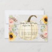 Invitation Tournesol n Fleurs roses rustiques Citrouille en b (Devant)