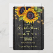 Invitation Tournesol or pays grange bois douche nuptiale (Devant)