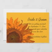 Invitation Tournesol orange lors d'un mariage jaune Enregistr (Devant)