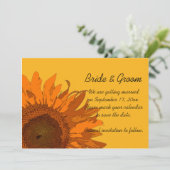 Invitation Tournesol orange lors d'un mariage jaune Enregistr (Debout devant)