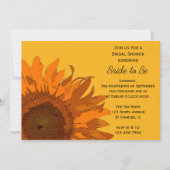 Invitation Tournesol orange sur Fête des mariées jaune (Devant)