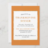 Invitation Tournesol Orange vintage Thankgiving (Dos)
