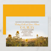 Invitation Tournesol pays rustique dîner de répétition invita (Devant / Derrière)