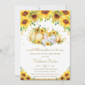 Invitation Tournesol Petit Citrouille Elephant Baby shower fi (Devant)